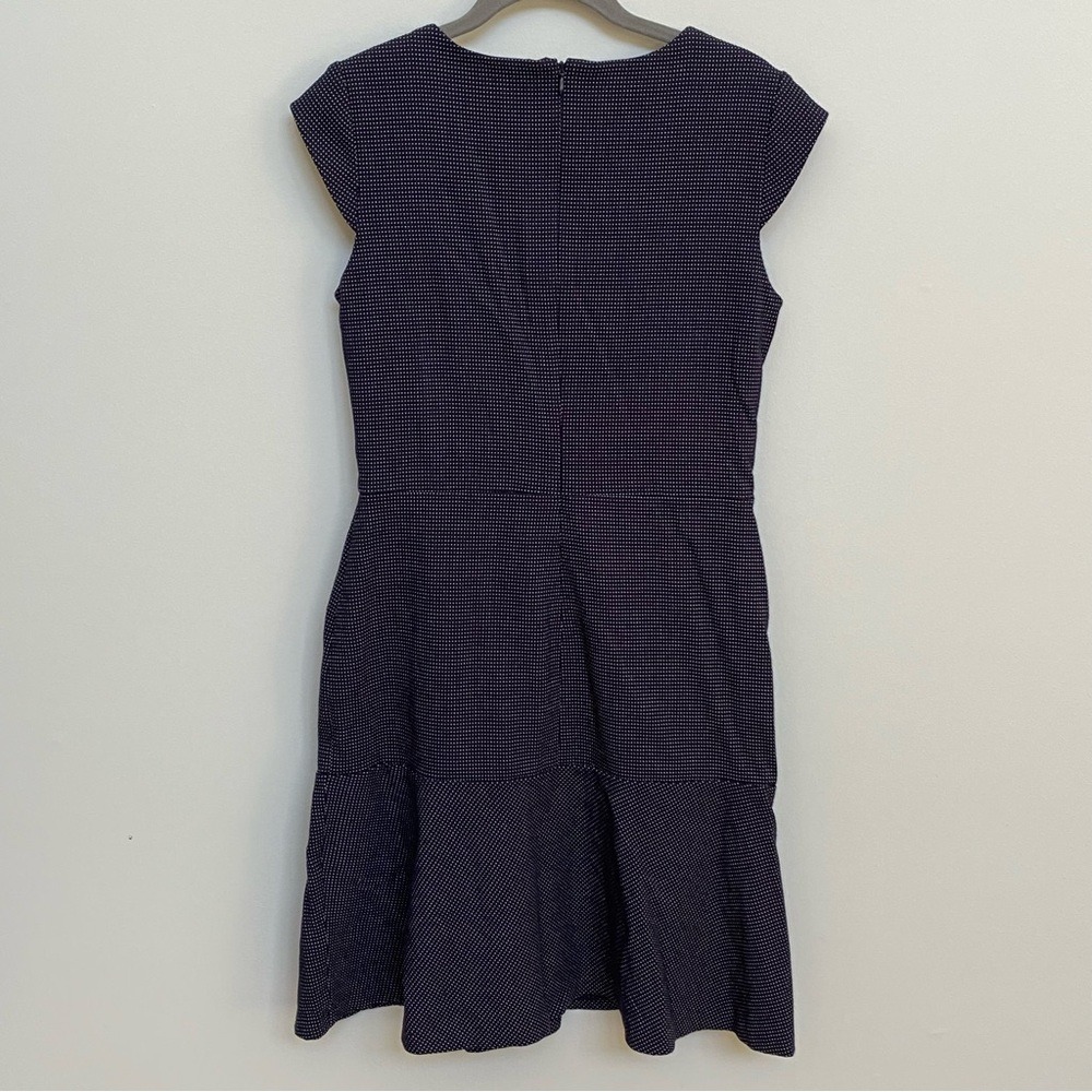 Lauren Ralph Lauren Navy Textured Dot Fit & Flare Dress‎ Size 8 - Picture 8 of 11